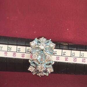 Elegant Silver and Blue Gemstone Ring